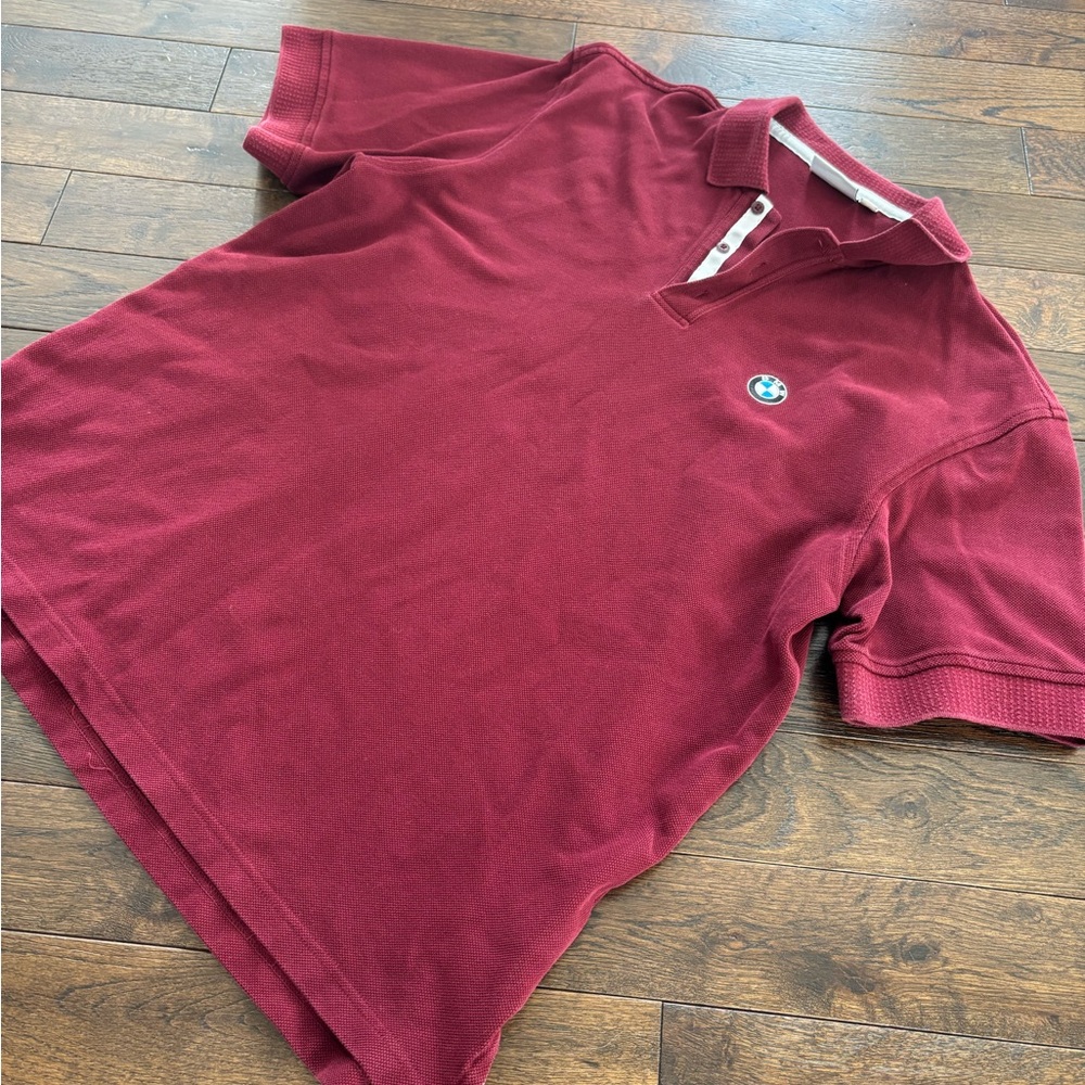 BMW Maroon Polo Shirt with Logo